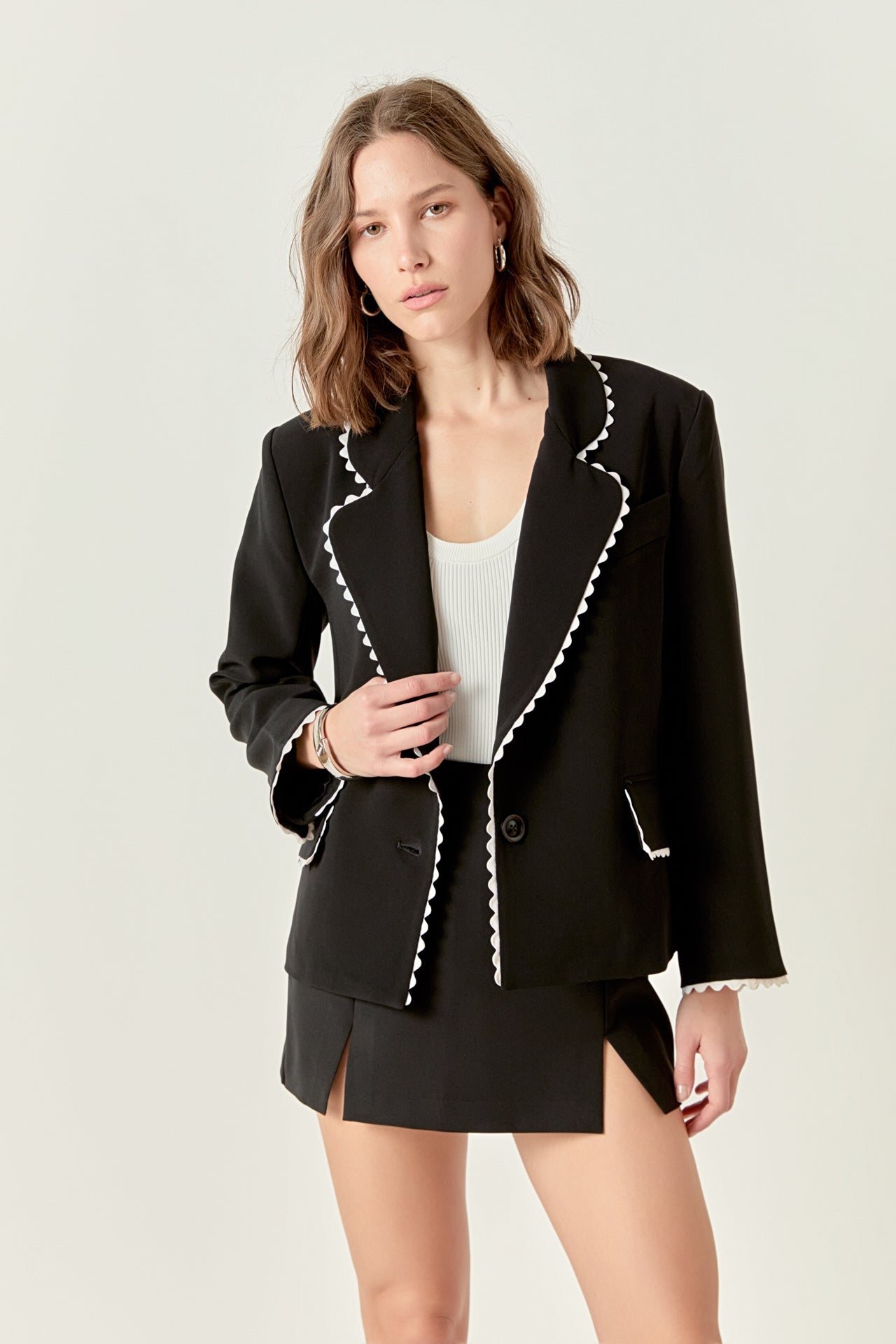 ENGLISH FACTORY - Rickrack Edge Blazer - BLAZERS available at Objectrare