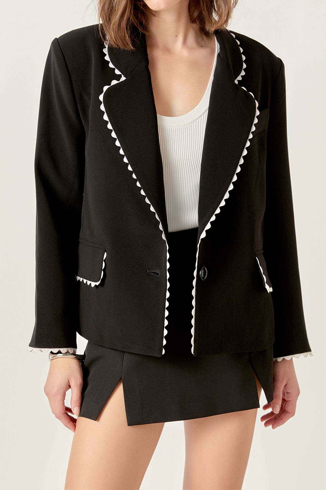 ENGLISH FACTORY - Rickrack Edge Blazer - BLAZERS available at Objectrare