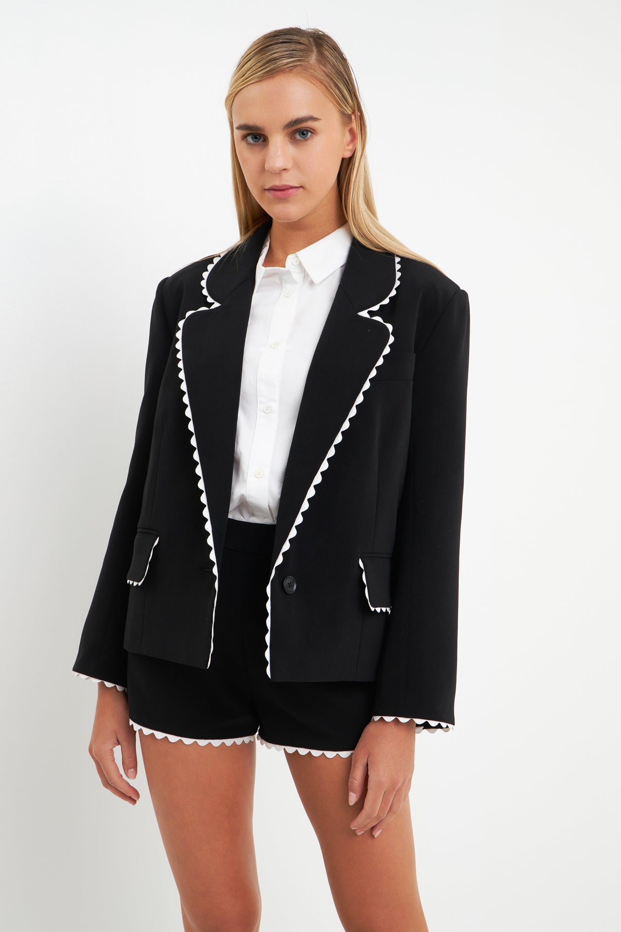 ENGLISH FACTORY - English Factory - Rickrack Edge Blazer - BLAZERS available at Objectrare