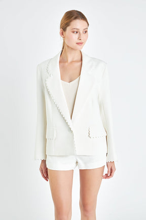 ENGLISH FACTORY - Rickrack Edge Blazer - BLAZERS available at Objectrare