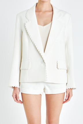 ENGLISH FACTORY - Rickrack Edge Blazer - BLAZERS available at Objectrare