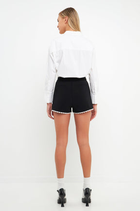 ENGLISH FACTORY - English Factory - Rickrack Edge Short - SHORTS available at Objectrare