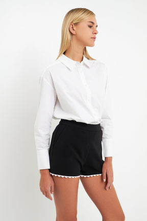 ENGLISH FACTORY - Rickrack Edge Short - SHORTS available at Objectrare