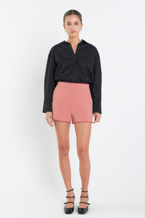 ENGLISH FACTORY - Rickrack Edge Short - SHORTS available at Objectrare