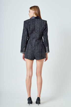 ENDLESS ROSE - Premium Embellishment Trim Edge Romper - ROMPERS available at Objectrare