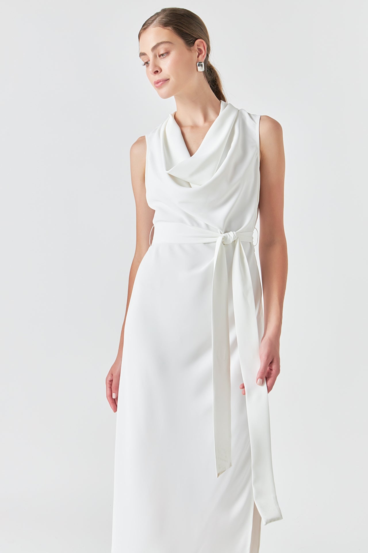 ENDLESS ROSE - Flowy Neckline Long Dress - DRESSES available at Objectrare