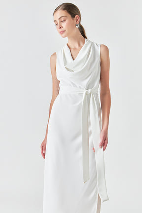 ENDLESS ROSE - Flowy Neckline Long Dress - DRESSES available at Objectrare