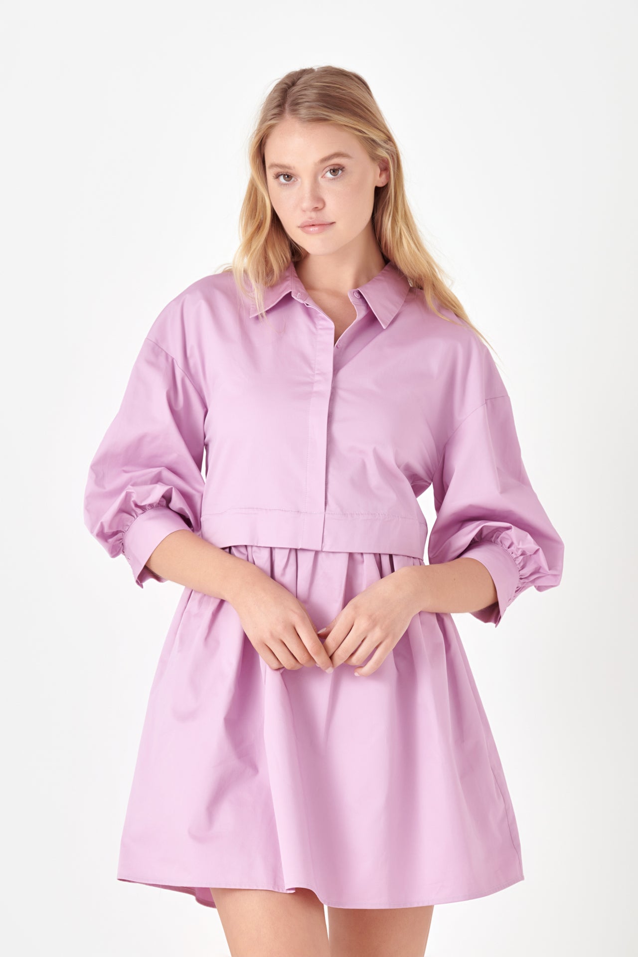 ENGLISH FACTORY - Puff Sleeve Shirt Dress - DRESSES available at Objectrare