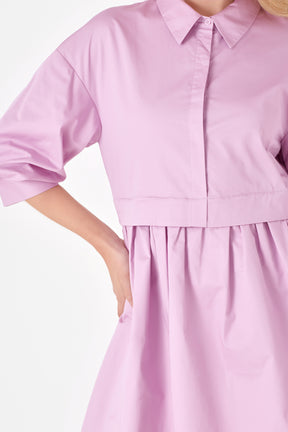 ENGLISH FACTORY - Puff Sleeve Shirt Dress - DRESSES available at Objectrare