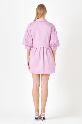 ENGLISH FACTORY - Puff Sleeve Shirt Dress - DRESSES available at Objectrare