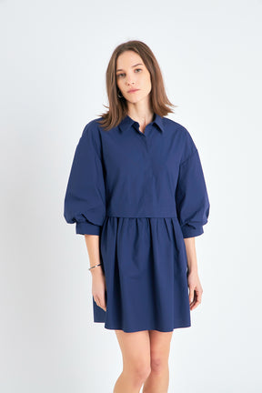 ENGLISH FACTORY - Puff Sleeve Shirt Dress - DRESSES available at Objectrare