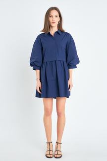 ENGLISH FACTORY - Puff Sleeve Shirt Dress - DRESSES available at Objectrare