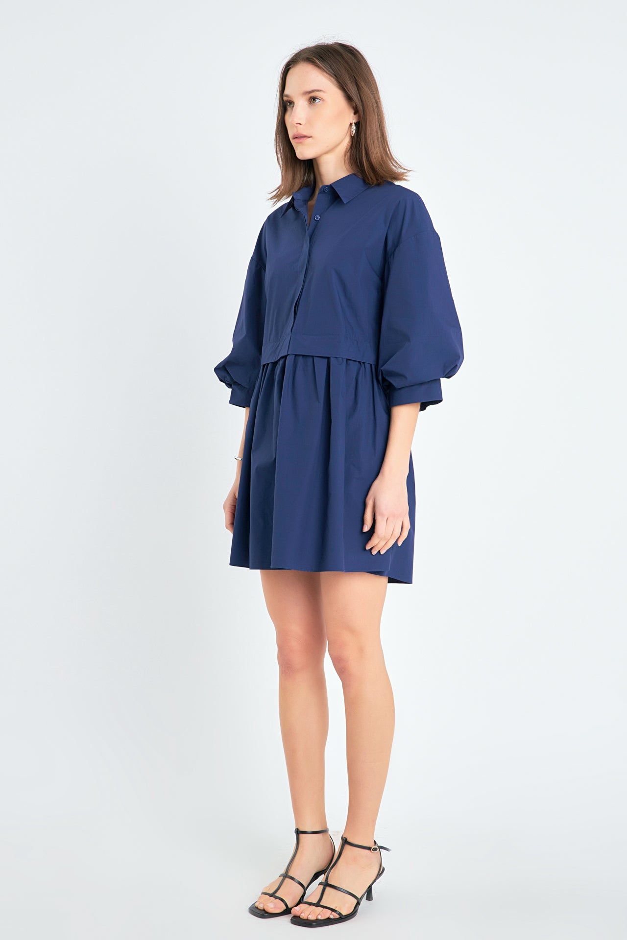 ENGLISH FACTORY - Puff Sleeve Shirt Dress - DRESSES available at Objectrare