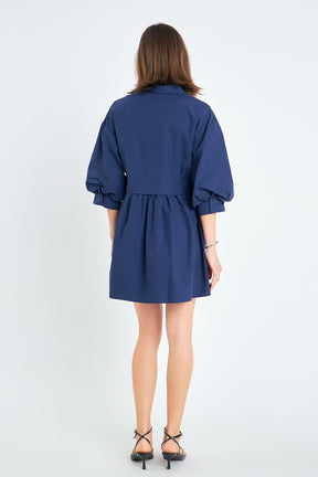 ENGLISH FACTORY - Puff Sleeve Shirt Dress - DRESSES available at Objectrare