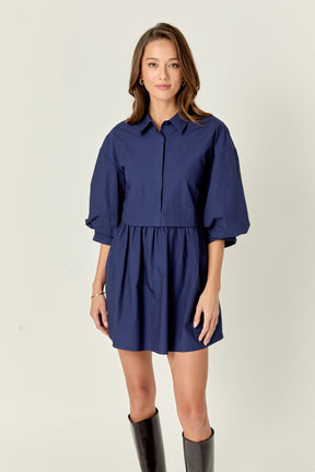 ENGLISH FACTORY - Puff Sleeve Shirt Dress - DRESSES available at Objectrare