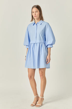 ENGLISH FACTORY - Puff Sleeve Shirt Dress - DRESSES available at Objectrare
