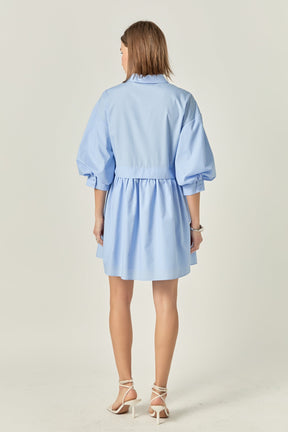 ENGLISH FACTORY - Puff Sleeve Shirt Dress - DRESSES available at Objectrare