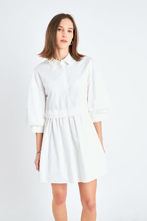 ENGLISH FACTORY - Puff Sleeve Shirt Dress - DRESSES available at Objectrare