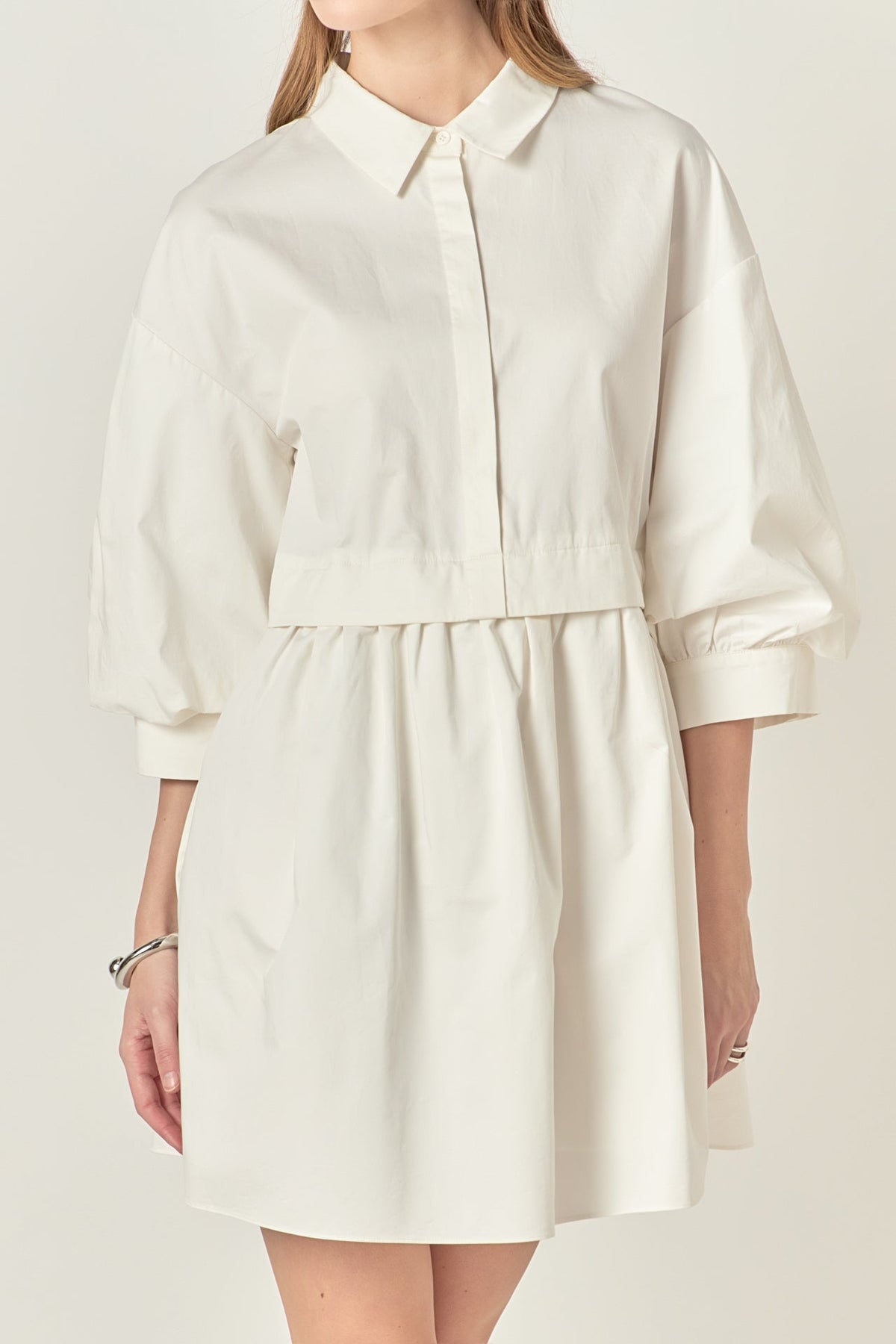 ENGLISH FACTORY - Puff Sleeve Shirt Dress - DRESSES available at Objectrare
