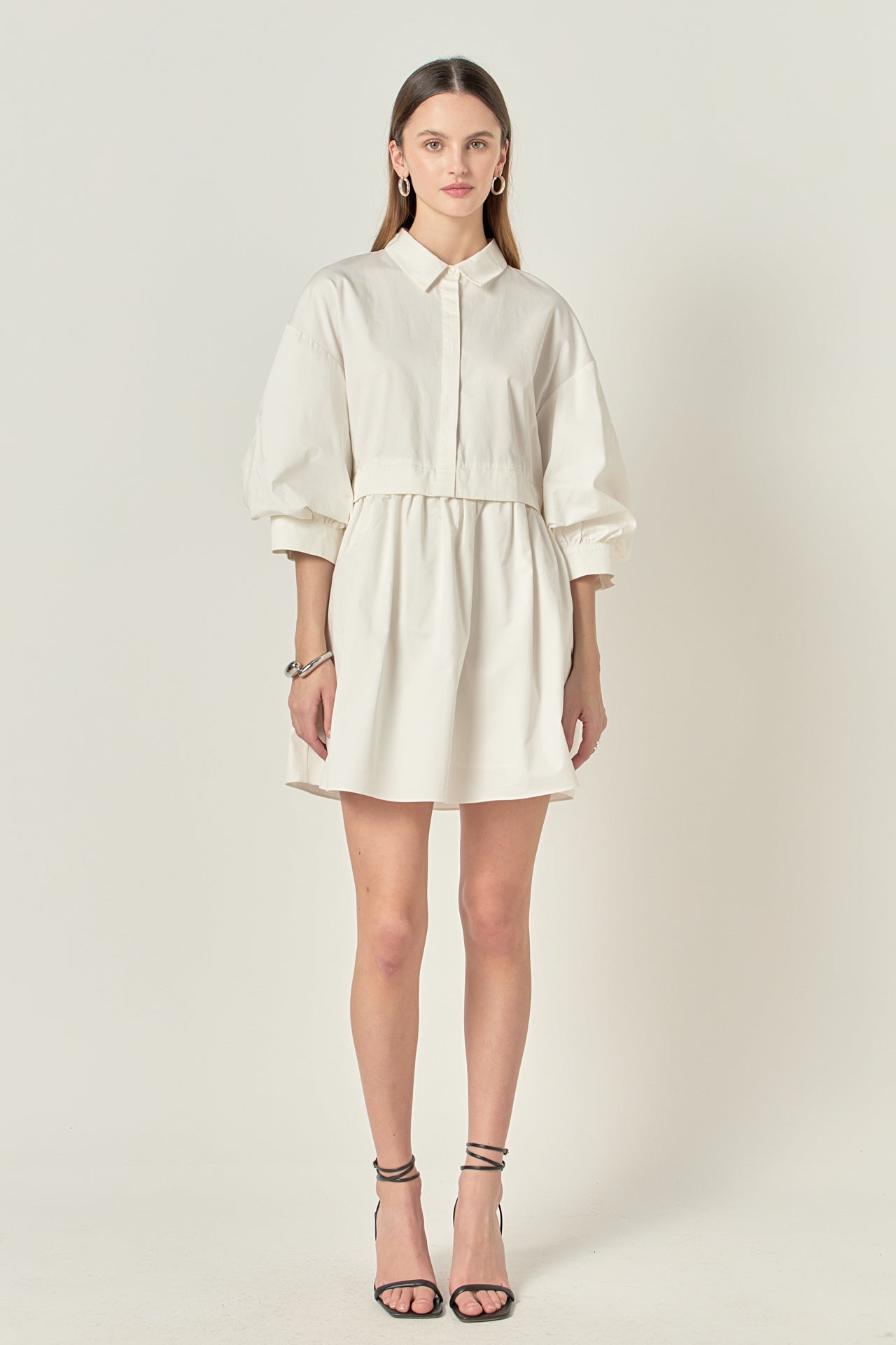 ENGLISH FACTORY - Puff Sleeve Shirt Dress - DRESSES available at Objectrare