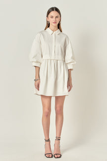 ENGLISH FACTORY - Puff Sleeve Shirt Dress - DRESSES available at Objectrare