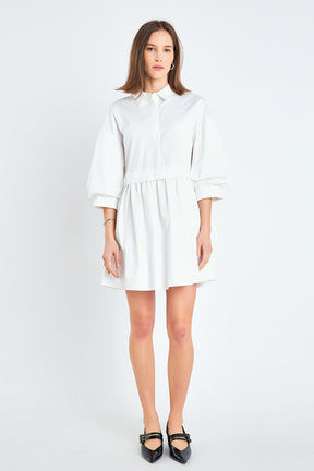 ENGLISH FACTORY - Puff Sleeve Shirt Dress - DRESSES available at Objectrare