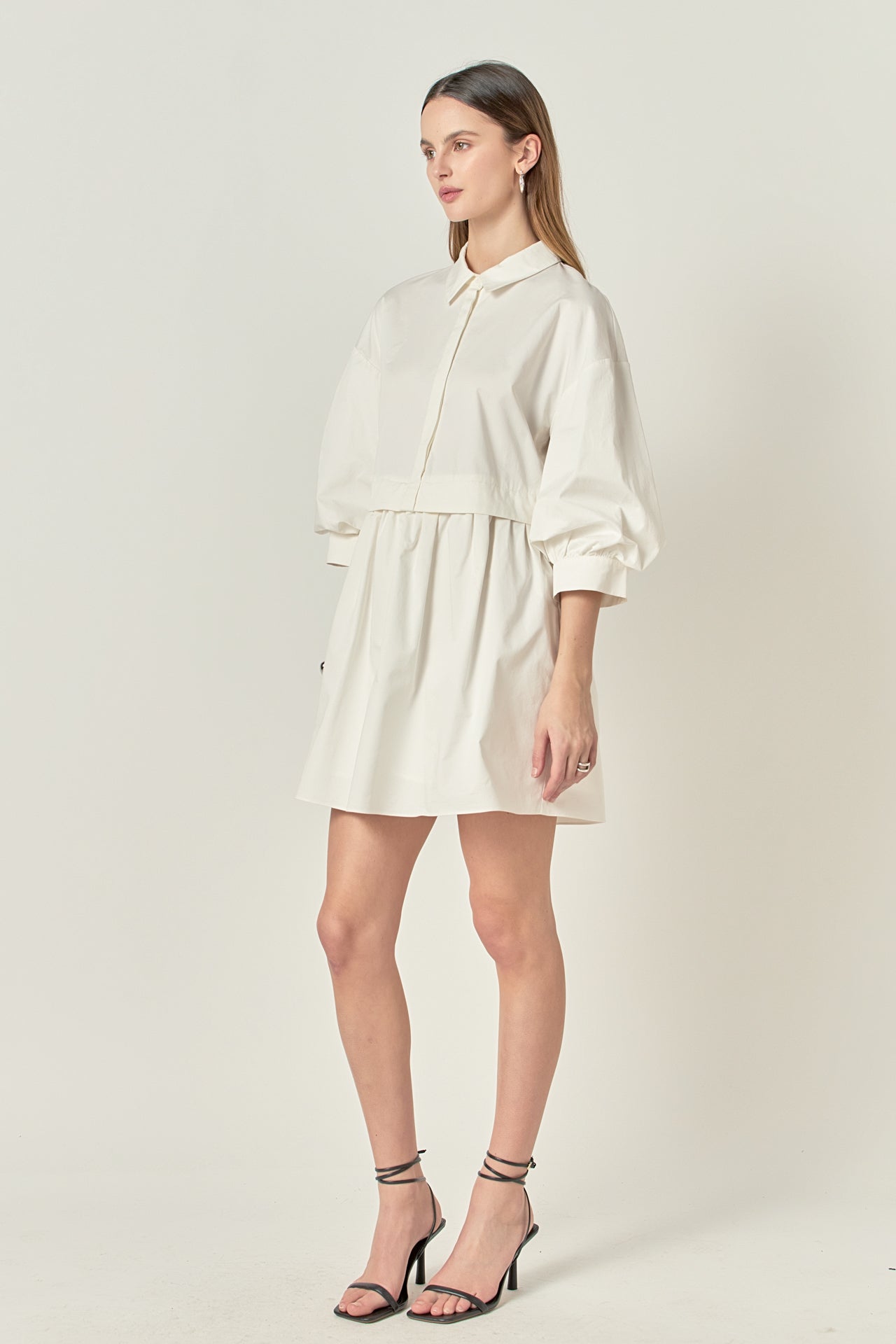 ENGLISH FACTORY - Puff Sleeve Shirt Dress - DRESSES available at Objectrare