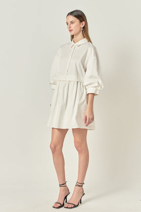ENGLISH FACTORY - Puff Sleeve Shirt Dress - DRESSES available at Objectrare
