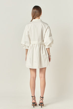ENGLISH FACTORY - Puff Sleeve Shirt Dress - DRESSES available at Objectrare