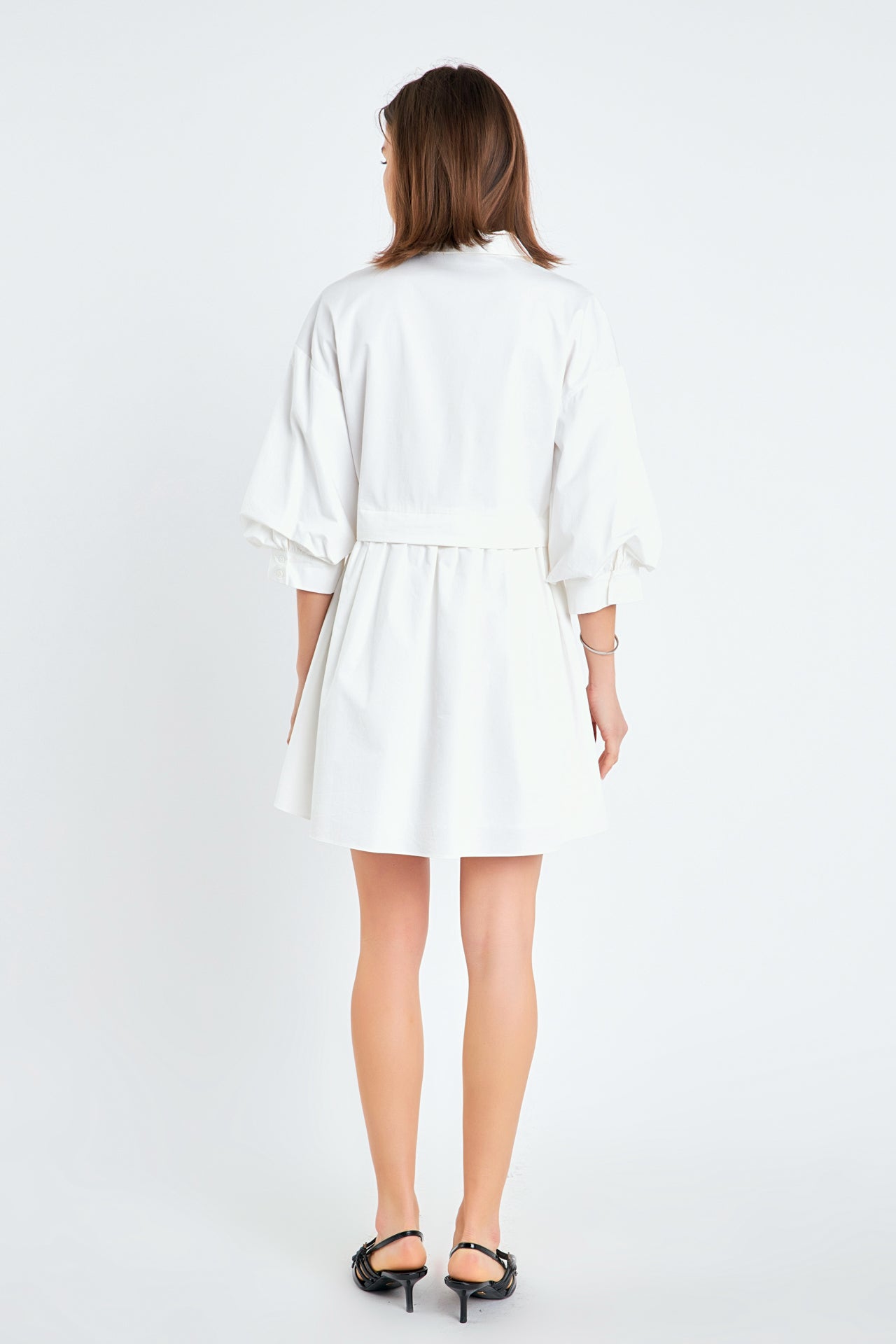 ENGLISH FACTORY - Puff Sleeve Shirt Dress - DRESSES available at Objectrare