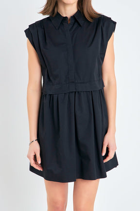 ENGLISH FACTORY - Pleated Shoulder Shirt Dress - DRESSES available at Objectrare