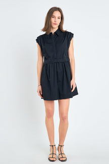 ENGLISH FACTORY - Pleated Shoulder Shirt Dress - DRESSES available at Objectrare