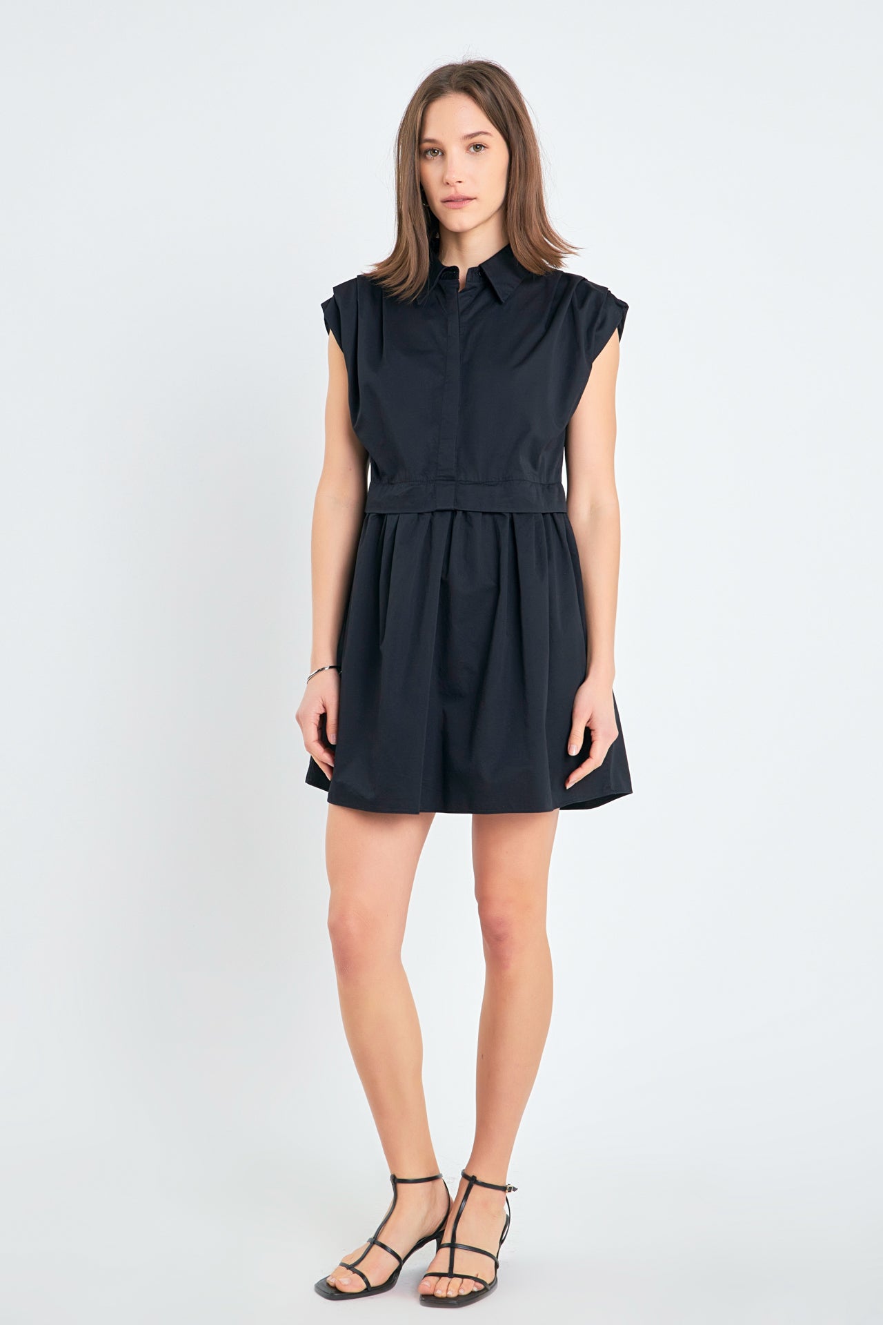 ENGLISH FACTORY - English Factory - Pleated Shoulder Shirt Dress - DRESSES available at Objectrare