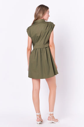 ENGLISH FACTORY - Pleated Shoulder Shirt Dress - DRESSES available at Objectrare