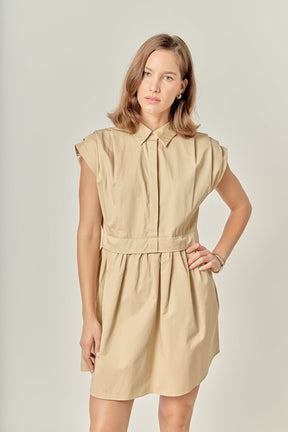 ENGLISH FACTORY - Pleated Shoulder Shirt Dress - DRESSES available at Objectrare