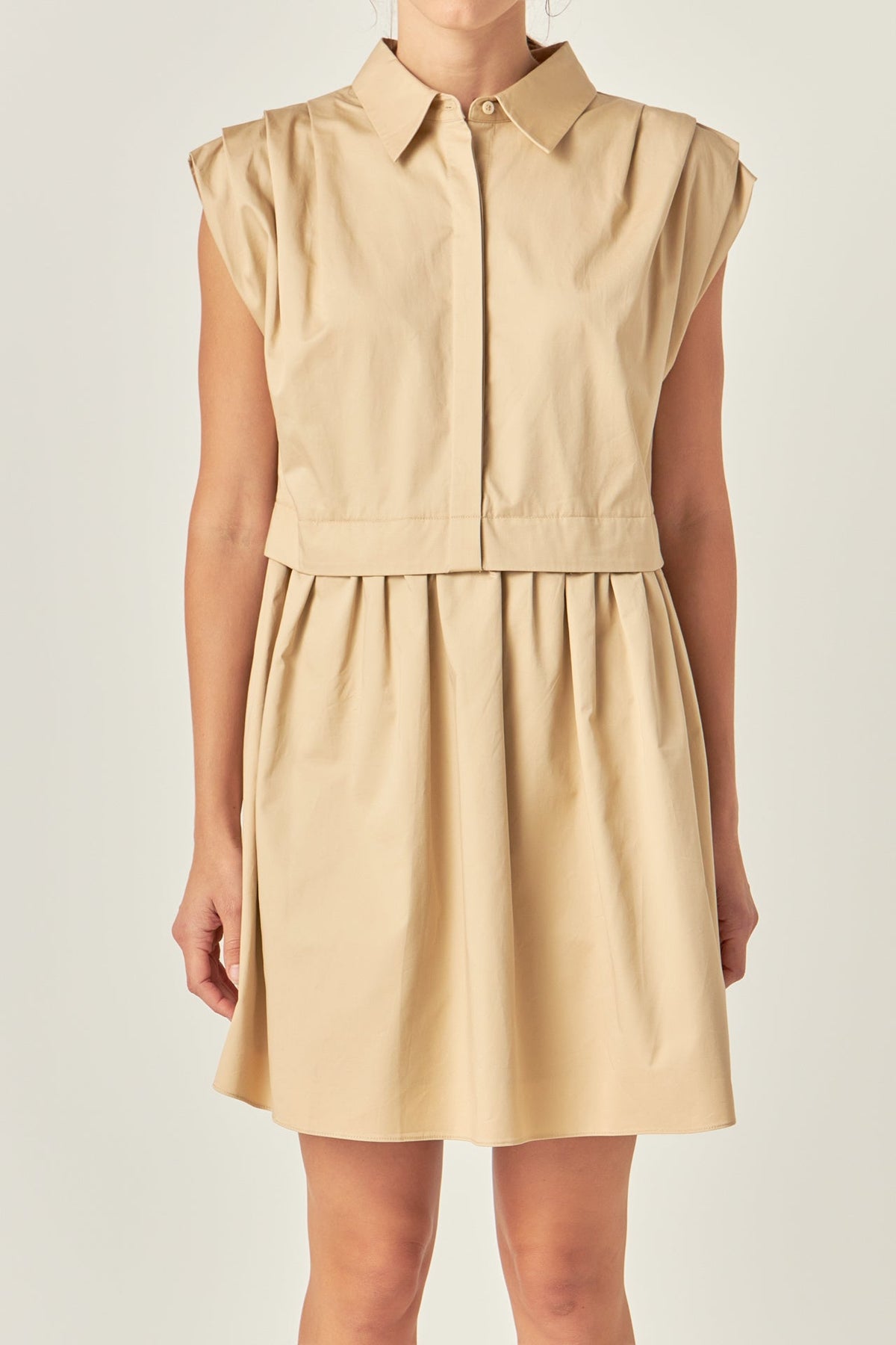 ENGLISH FACTORY - English Factory - Pleated Shoulder Shirt Dress - DRESSES available at Objectrare