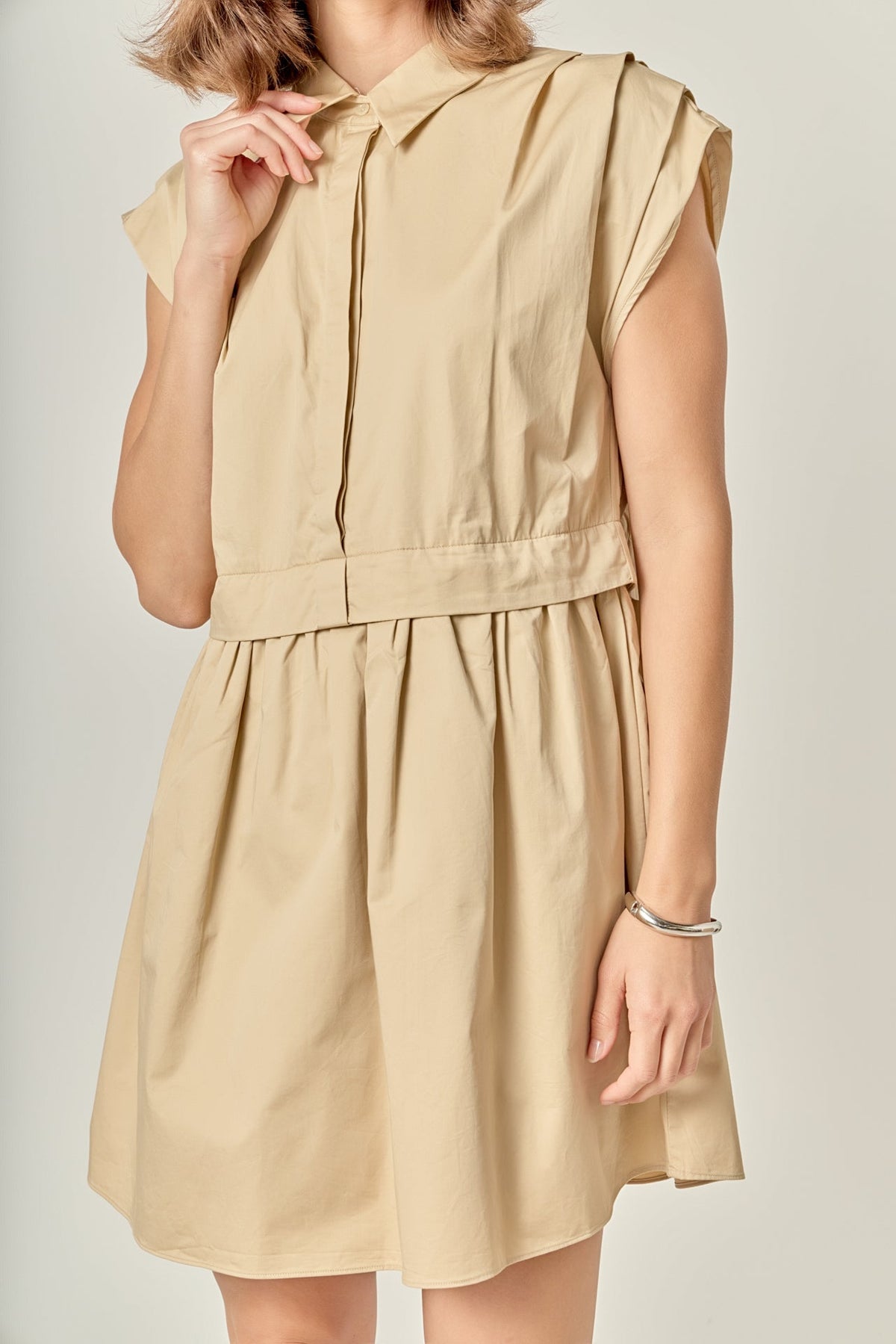 ENGLISH FACTORY - Pleated Shoulder Shirt Dress - DRESSES available at Objectrare