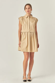 ENGLISH FACTORY - English Factory - Pleated Shoulder Shirt Dress - DRESSES available at Objectrare