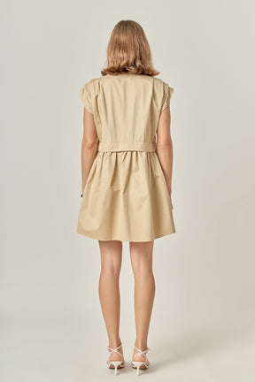 ENGLISH FACTORY - Pleated Shoulder Shirt Dress - DRESSES available at Objectrare