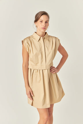 ENGLISH FACTORY - English Factory - Pleated Shoulder Shirt Dress - DRESSES available at Objectrare