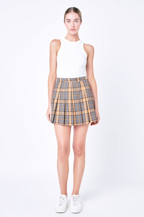 ENGLISH FACTORY - Checked Pleated Skort - SKORTS available at Objectrare