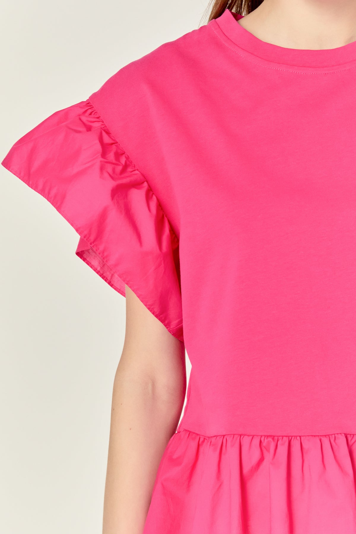 ENGLISH FACTORY - English Factory - Mixed Media Knit Top in Fuchsia - TOPS available at Objectrare