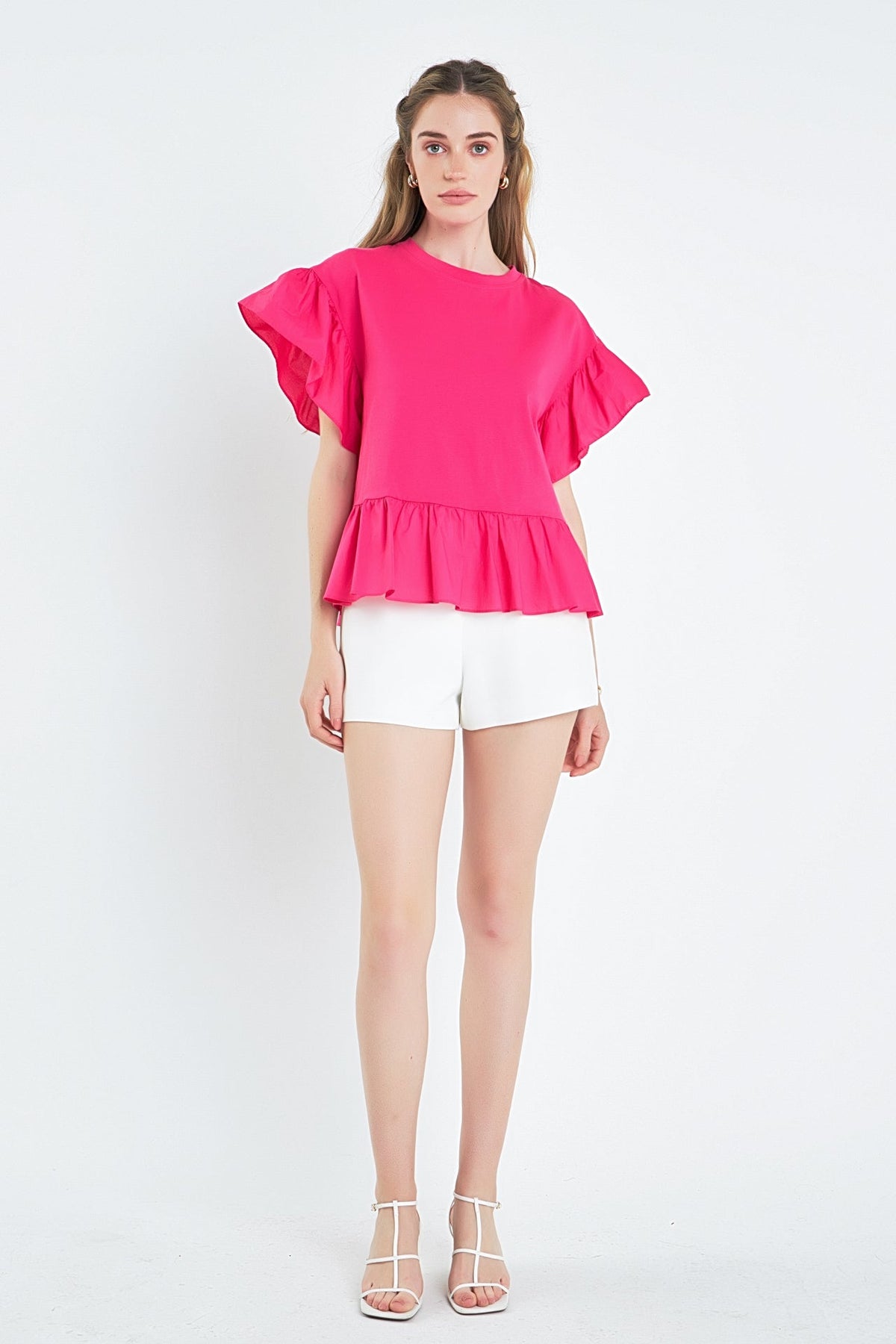ENGLISH FACTORY - Mixed Media Knit Top - TOPS available at Objectrare