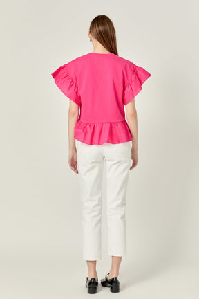 ENGLISH FACTORY - English Factory - Mixed Media Knit Top in Fuchsia - TOPS available at Objectrare