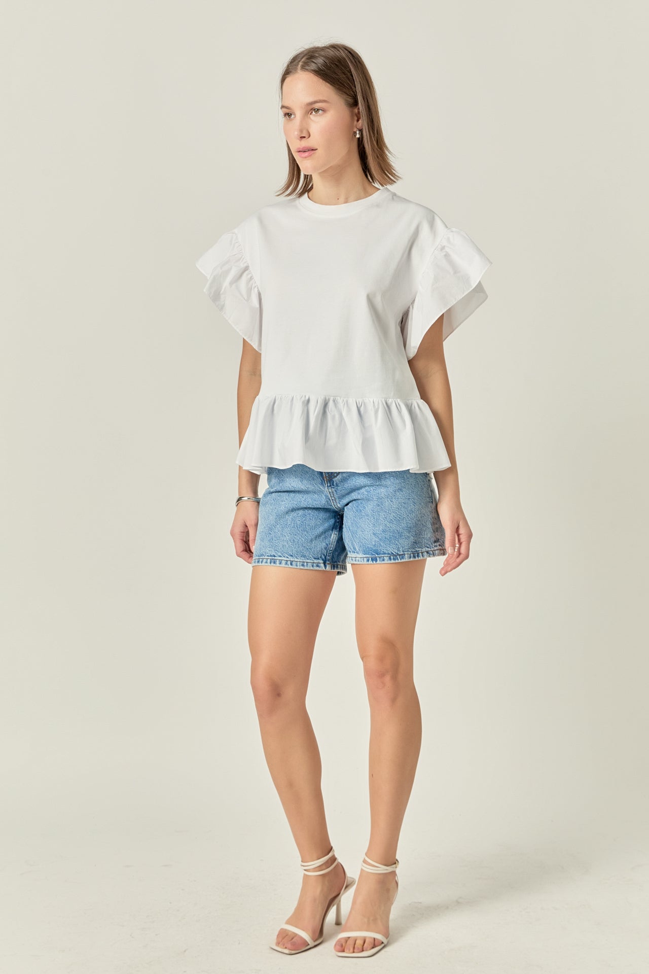 ENGLISH FACTORY - Mixed Media Knit Top - TOPS available at Objectrare
