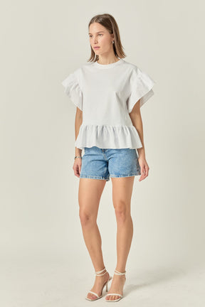 ENGLISH FACTORY - Mixed Media Knit Top - TOPS available at Objectrare