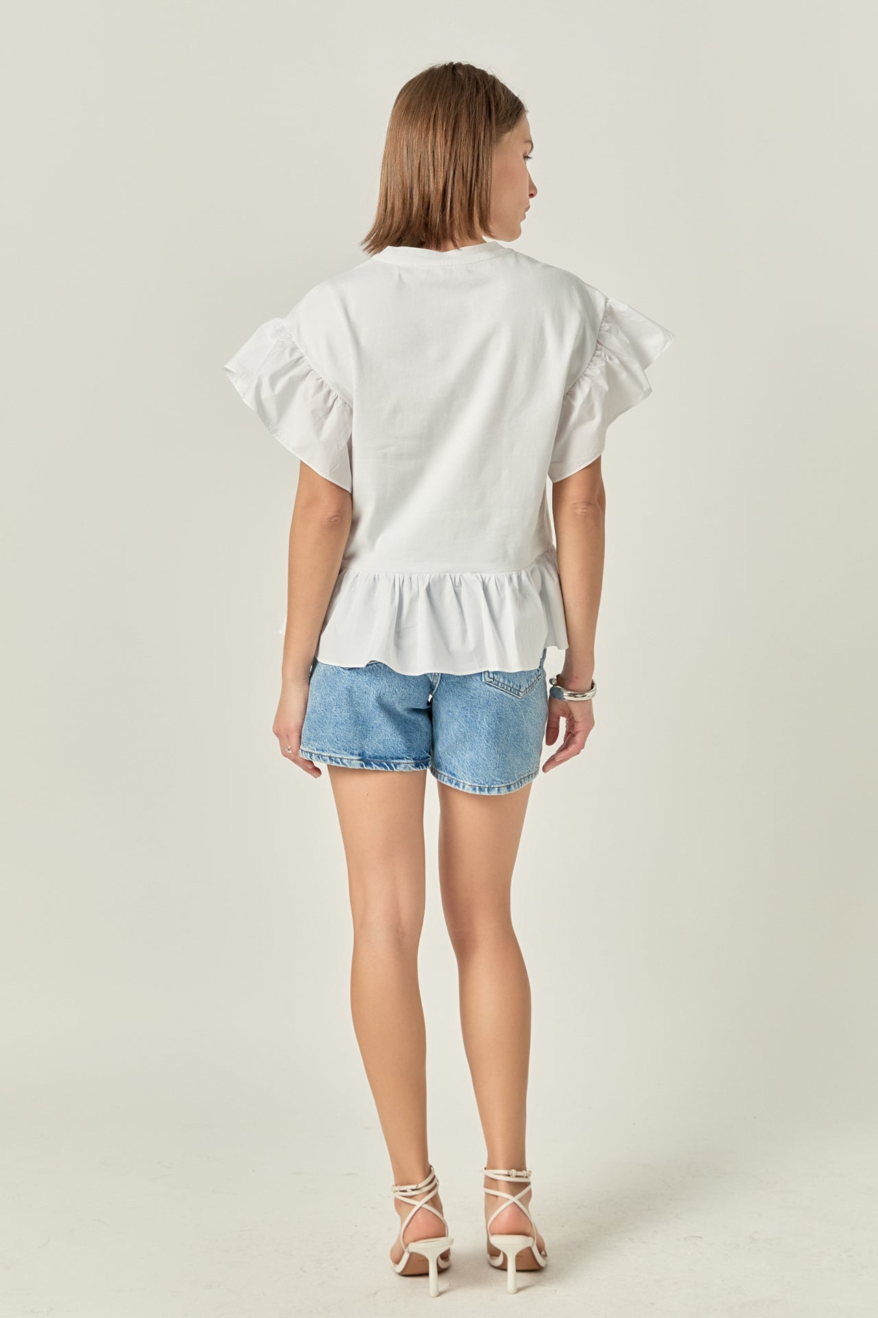 ENGLISH FACTORY - Mixed Media Knit Top - TOPS available at Objectrare