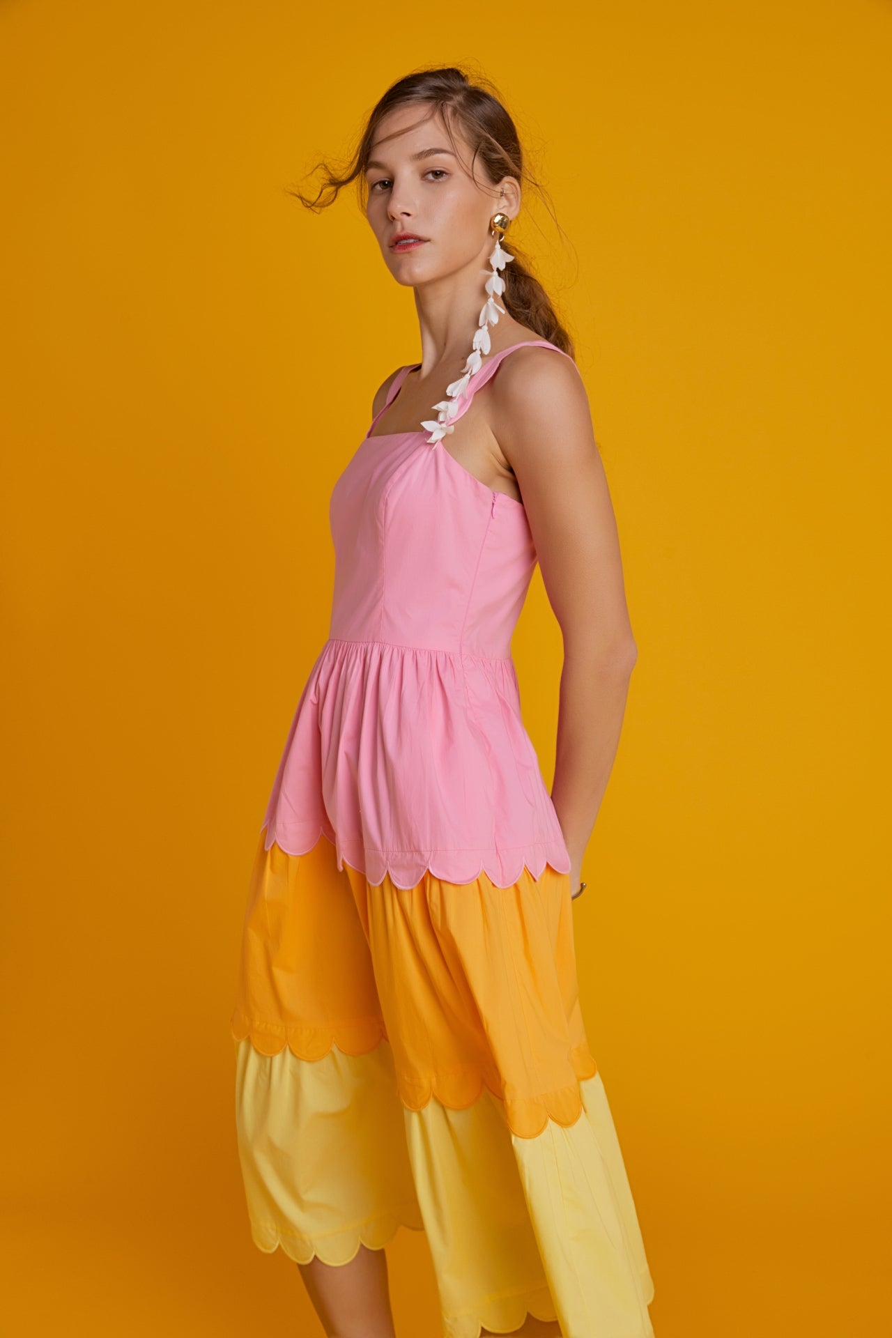ENGLISH FACTORY - Colorblock Scallop Dress - DRESSES available at Objectrare