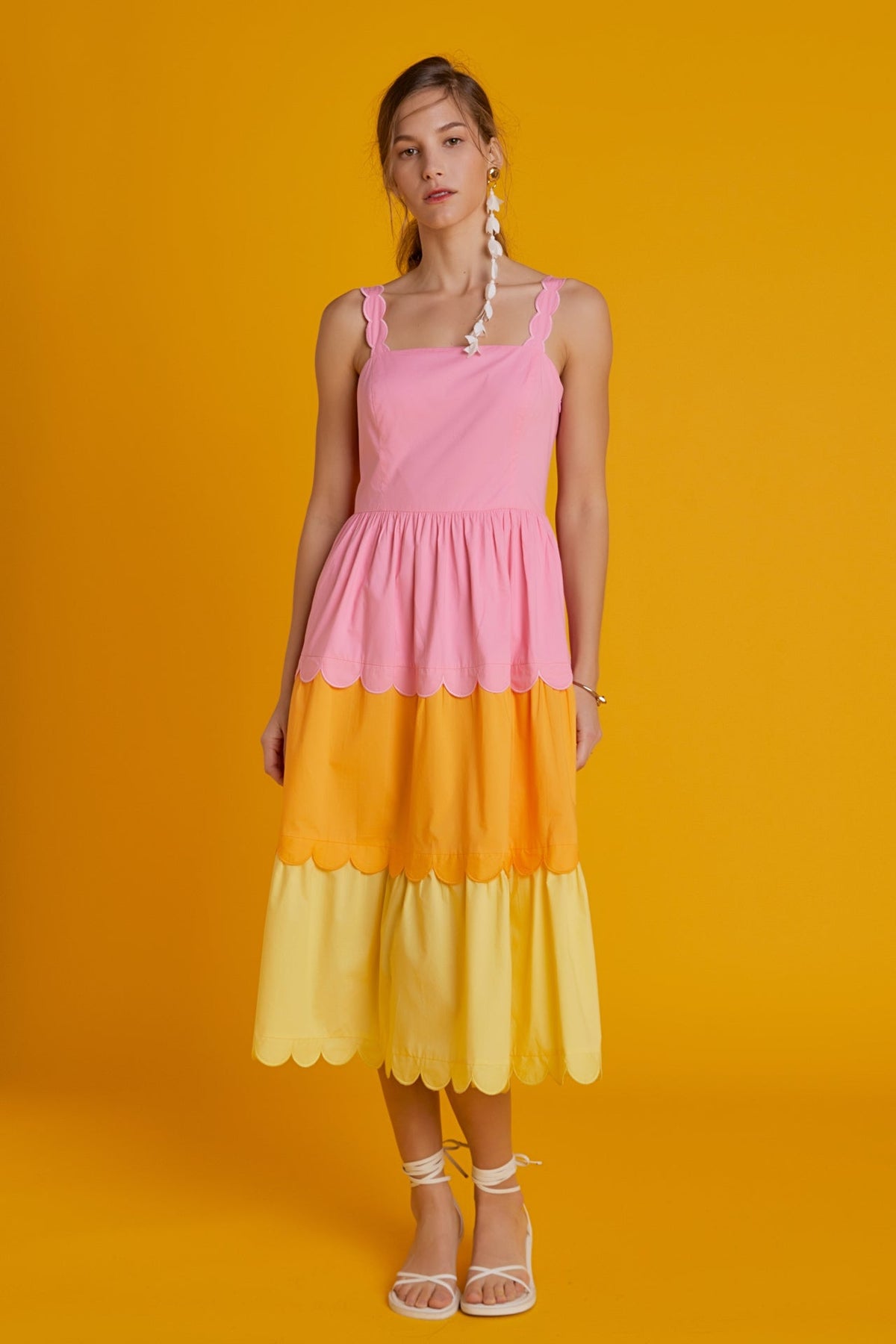 ENGLISH FACTORY - Colorblock Scallop Dress - DRESSES available at Objectrare