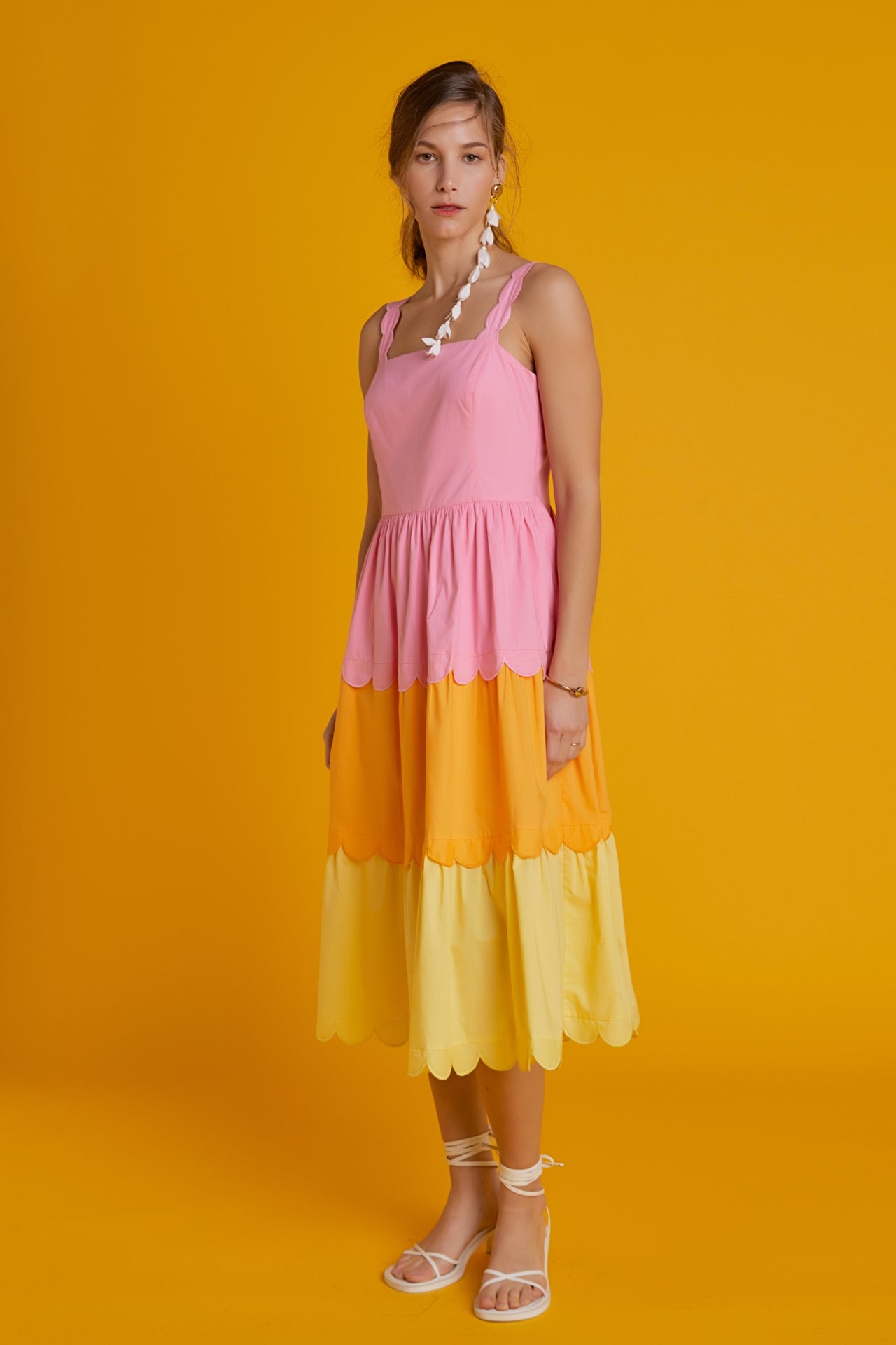 ENGLISH FACTORY - Colorblock Scallop Dress - DRESSES available at Objectrare